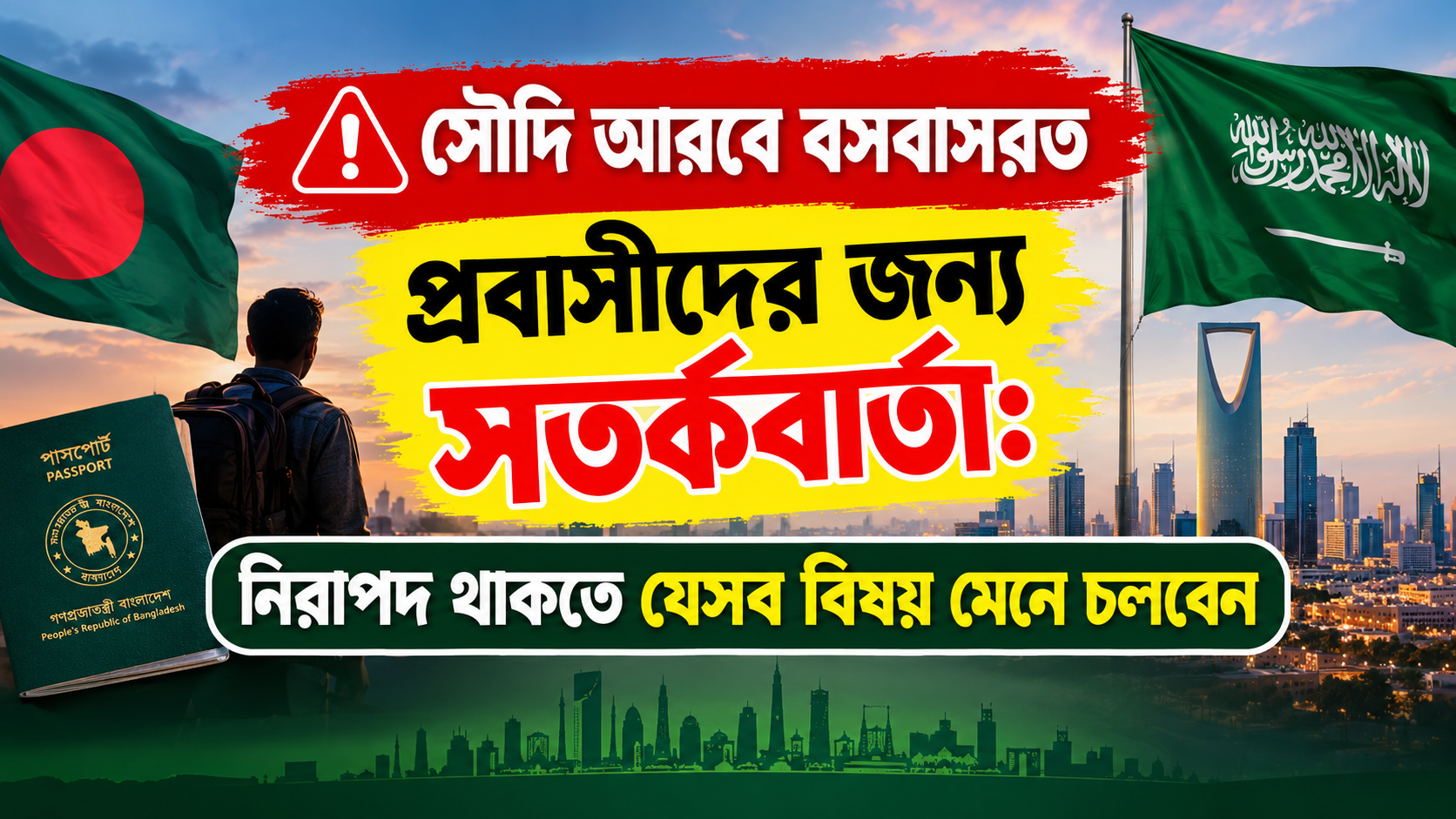 সৌদি আরবে বসবাসরত প্রবাসীদের জন্য সতর্কবার্তা: নিরাপদ থাকতে যেসব বিষয় মেনে চলবেন